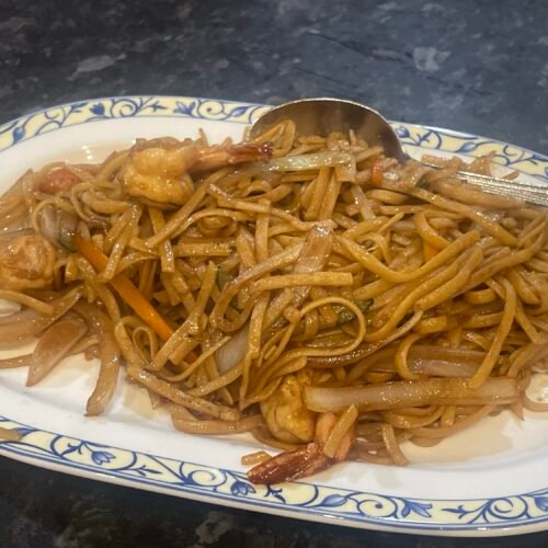 031.Tallarines con gambas y verdura