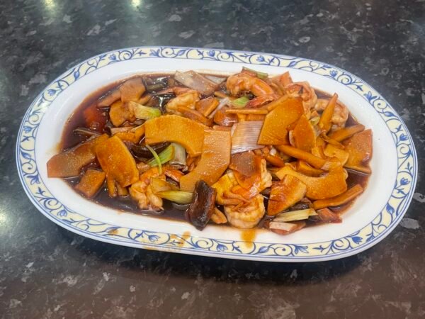 072.Gambas con bambú y setas chinas